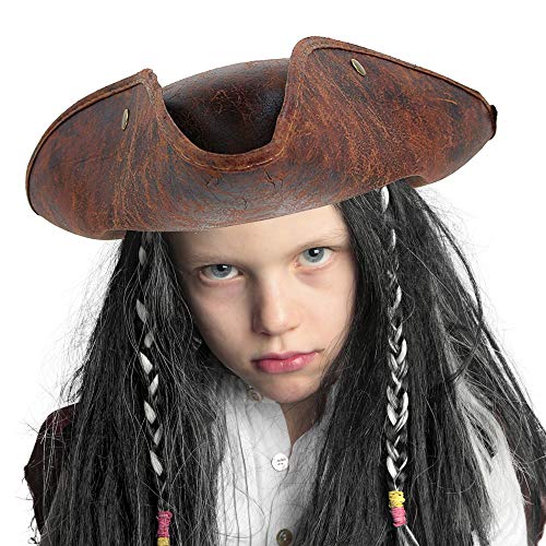 Skeleteen Faux Leather Pirate Hat 