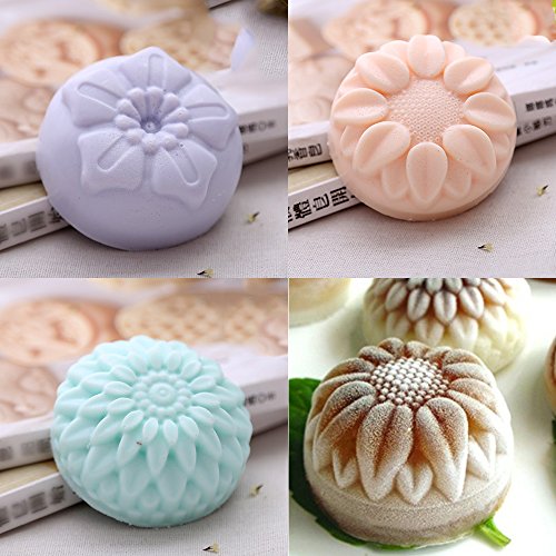 TM 6 Flowers Silicone Muffin Cups Handmade Soap Moulds Biscuit Chocolate Ice Cake Baking Mold Cake Pan Allforhome 